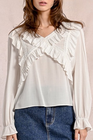 Blouse volantée - Blanc