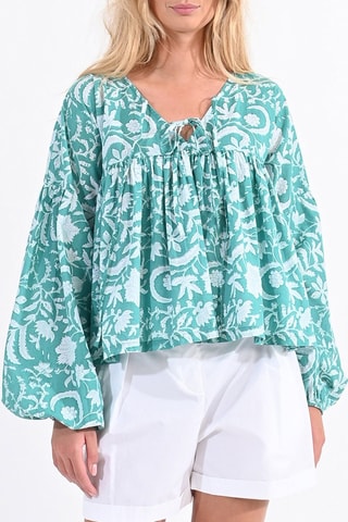 Blouse - Turquoise - Molly Bracken