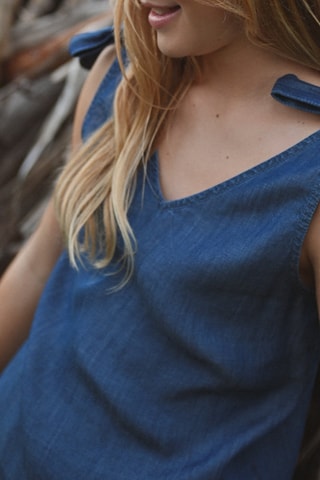 Blouse en jean - Bleu marine - Molly Bracken