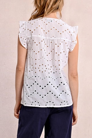 Blouse en broderie anglaise - Blanc - Molly Bracken