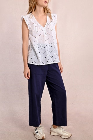 Blouse en broderie anglaise - Blanc - Molly Bracken