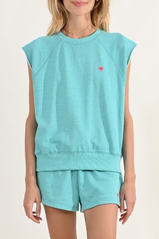 Sweat sans manches - Turquoise- Lili Sidonio