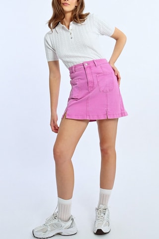 Minijupe taille haute - Fuchsia - Molly Bracken