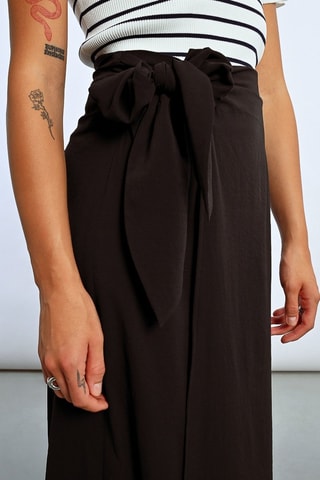 Jupe portefeuille taille haute - Noir