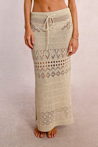 Jupe de plage taille haute - Beige