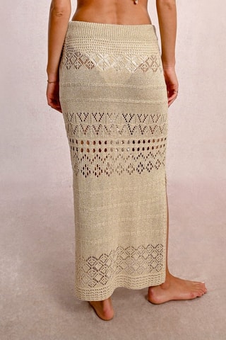 Jupe de plage taille haute - Beige