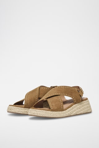 Sandalias con plataforma - Marrón