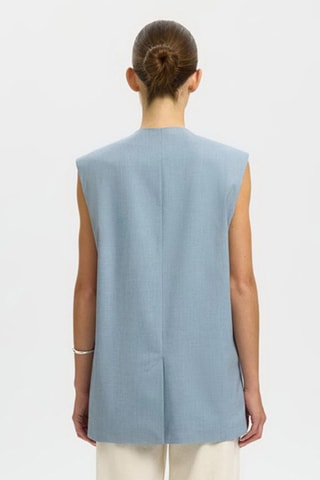 Chaleco largo - Azul claro - Selected
