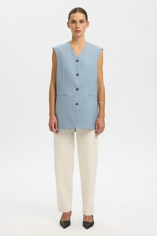 Chaleco largo - Azul claro - Selected