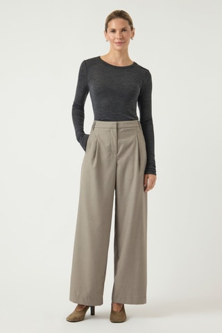 Pantalón de tiro alto - Beige - Yas
