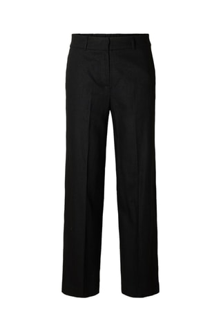 Pantalón de lino - Negro - Selected
