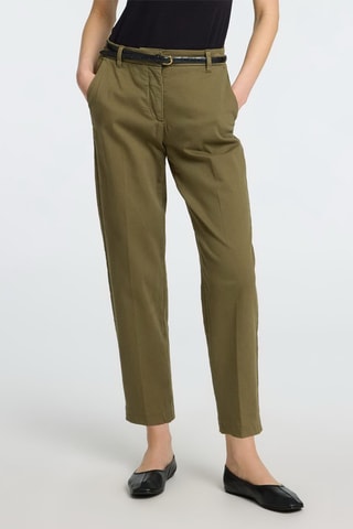 Pantalón de algodón orgánico - Caqui - Selected