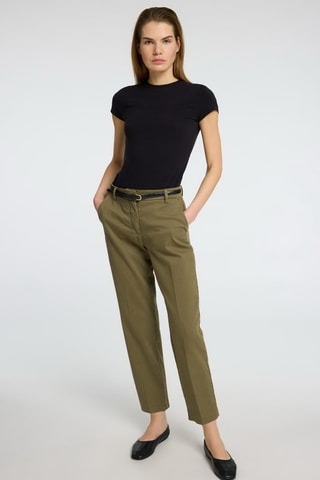 Pantalón de algodón orgánico - Caqui - Selected
