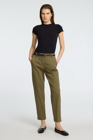 Pantalón de algodón orgánico - Caqui - Selected