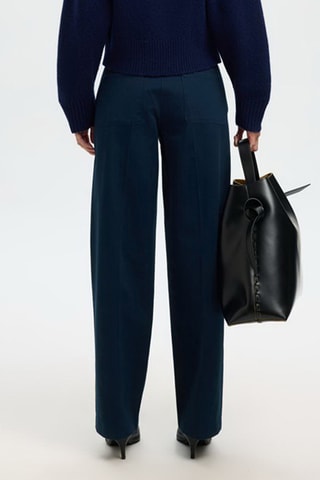 Pantalón de algodón orgánico - Azul marino - Selected