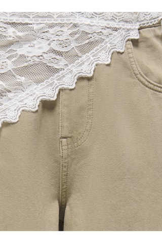 Pantalón barrel de tiro alto - Beige