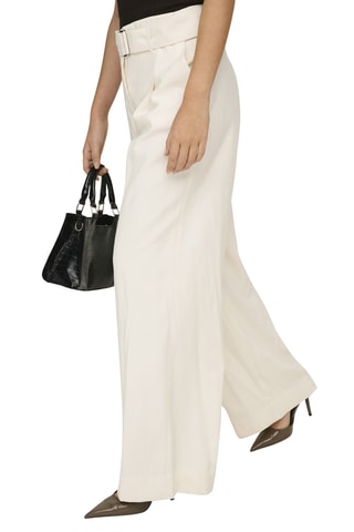 Pantalón wide leg de tiro alto - Blanco