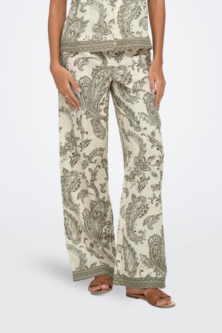 Pantalón regular fit de lino - Verde oscuro