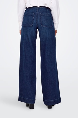 Vaquero wide leg de tiro alto - Azul oscuro