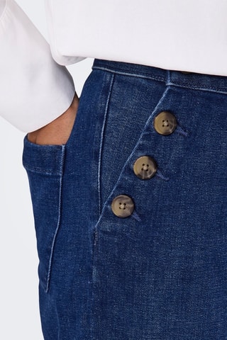 Vaquero wide leg de tiro alto - Azul oscuro