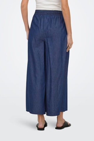 Vaquero wide leg de tiro alto - Azul oscuro