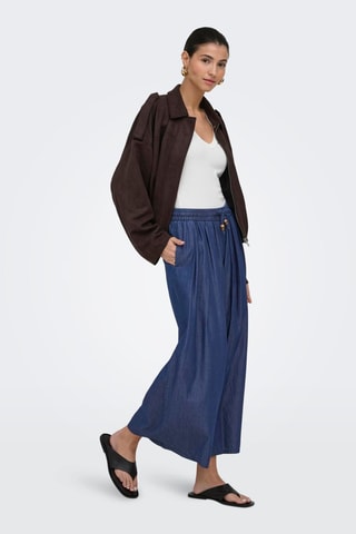 Vaquero wide leg de tiro alto - Azul oscuro