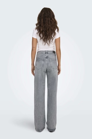 Pantalón wide leg de algodón orgánico de tiro alto - Gris