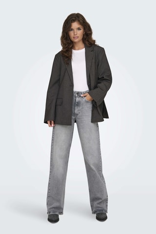 Pantalón wide leg de algodón orgánico de tiro alto - Gris