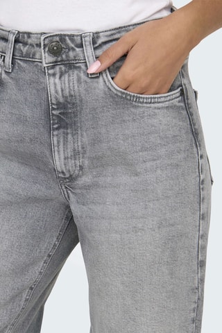 Pantalón wide leg de algodón orgánico de tiro alto - Gris