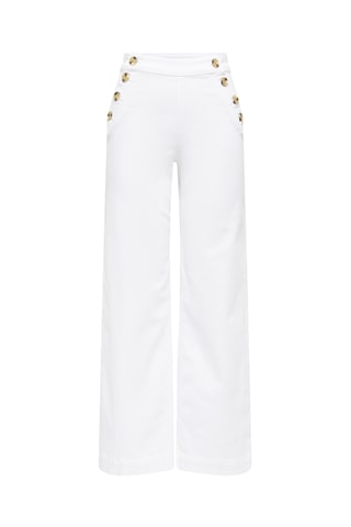 Pantalón wide leg de algodón orgánico de tiro alto - Blanco