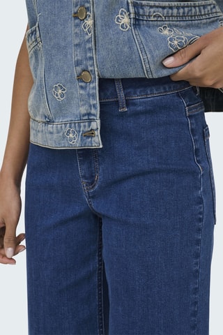 Vaquero wide leg de tiro alto - Azul oscuro