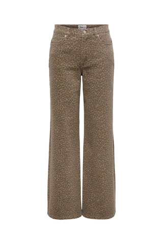 Vaquero wide leg de tiro alto - Marrón claro y negro