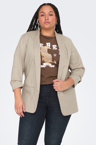 Chaqueta con cuello chal - Beige