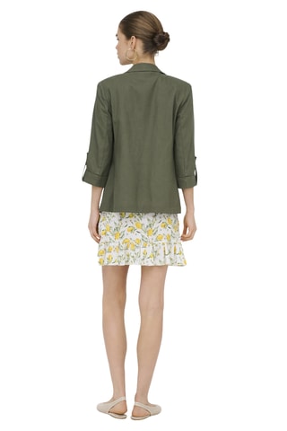 Chaqueta de lino - Verde oliva