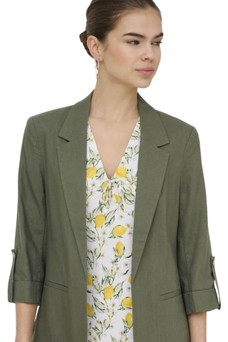 Chaqueta de lino - Verde oliva