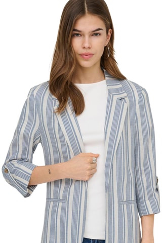 Chaqueta de lino - Blanco y celeste