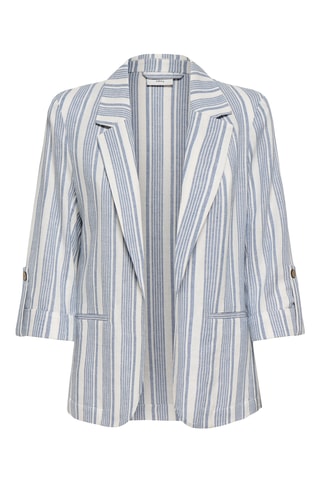Chaqueta de lino - Blanco y celeste