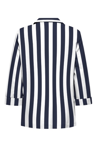 Chaqueta de lino - Blanco y azul marino