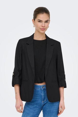 Chaqueta de lino - Negro