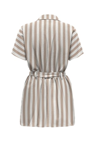 Vestido camisero de lino - Blanco