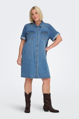 Vestido camisero vaquero - Azul cobalto