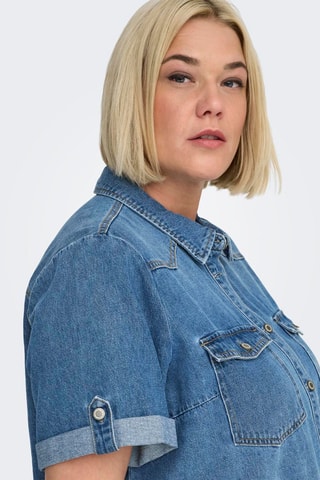 Vestido camisero vaquero - Azul cobalto