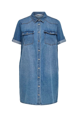 Vestido camisero vaquero - Azul cobalto