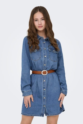 Vestido camisero vaquero - Azul marino