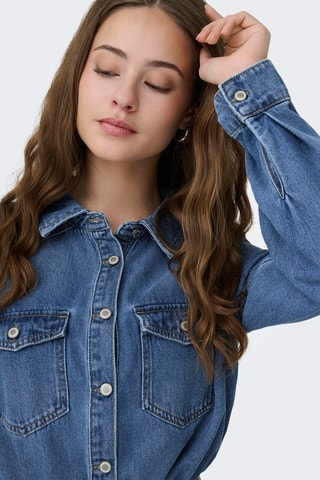 Vestido camisero vaquero - Azul marino