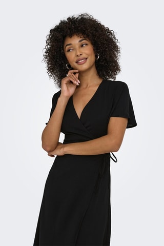 Vestido midi regular fit - Negro