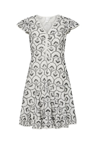 Vestido corto de algodón orgánico - Blanco - Selected