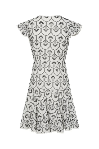 Vestido corto de algodón orgánico - Blanco - Selected