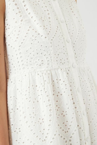 Vestido camisero de algodón orgánico - Blanco - Selected