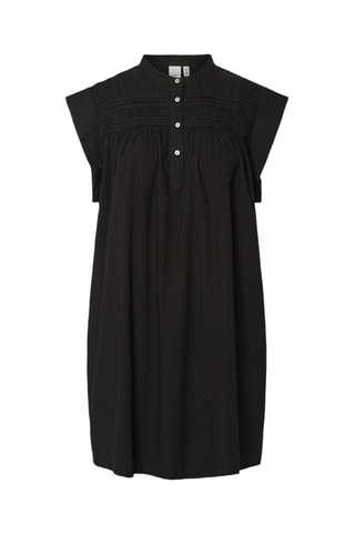 Vestido trapecio de algodón orgánico - Negro - Selected